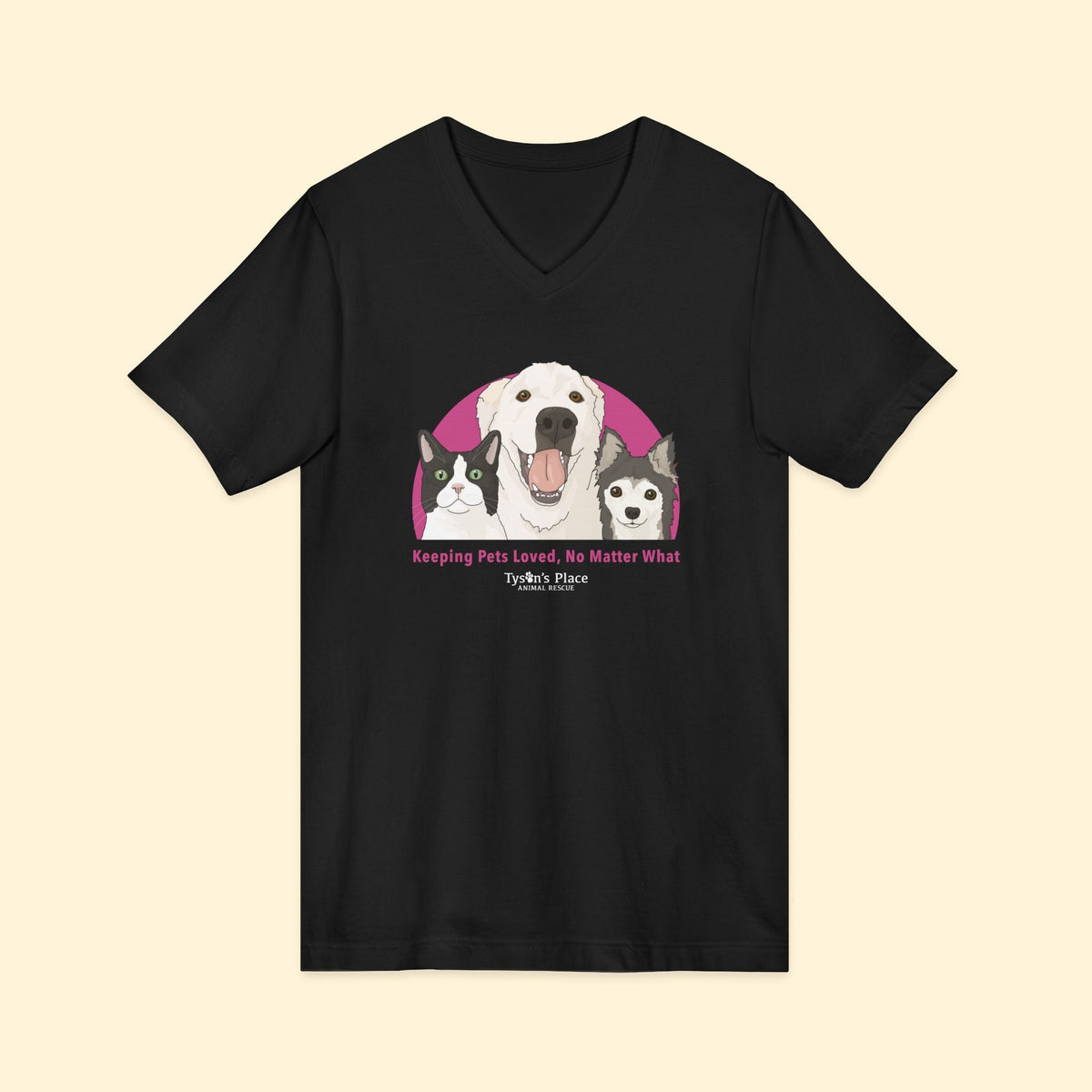 Unisex V-Neck Tee | FUNDRAISER | Tyson's Place - Detezi Designs-26377300805884838013