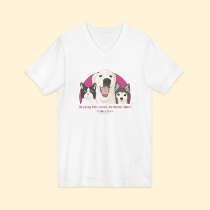 Unisex V-Neck Tee | FUNDRAISER | Tyson's Place - Detezi Designs-45585776532073860112