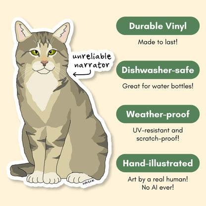 Unreliable Narrator | Vinyl Sticker - Detezi Designs-