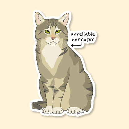 Unreliable Narrator | Vinyl Sticker - Detezi Designs-