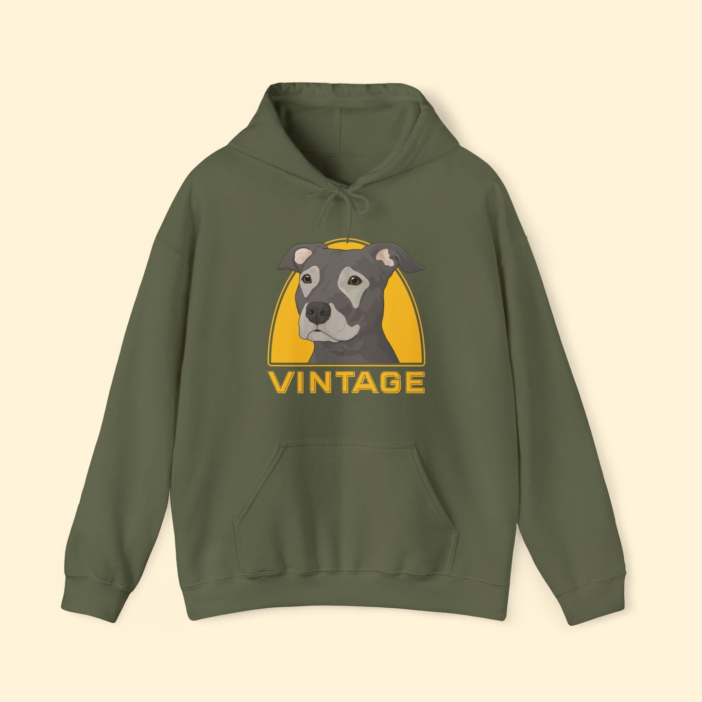 Vintage Dog | Hooded Sweatshirt - Detezi Designs - 32050814704110036825
