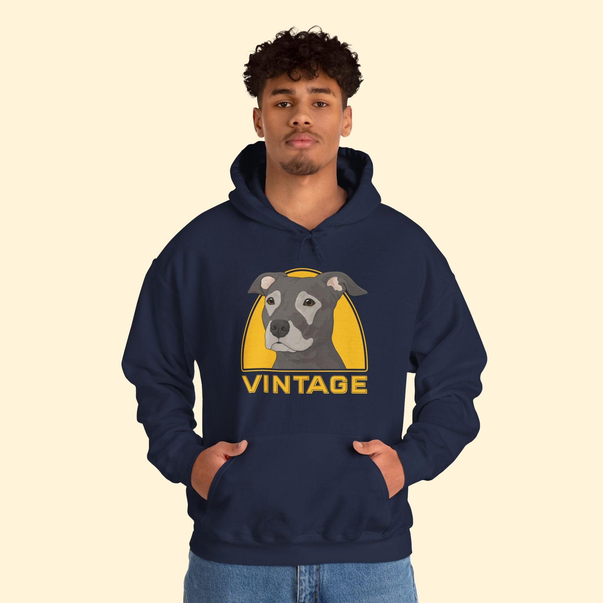 Vintage Dog | Hooded Sweatshirt - Detezi Designs - 51010273091106032486