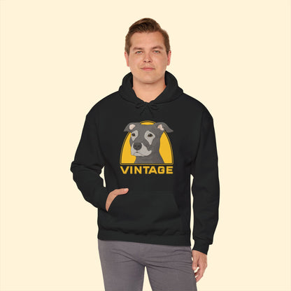 Vintage Dog | Hooded Sweatshirt - Detezi Designs - 78828523273088942400