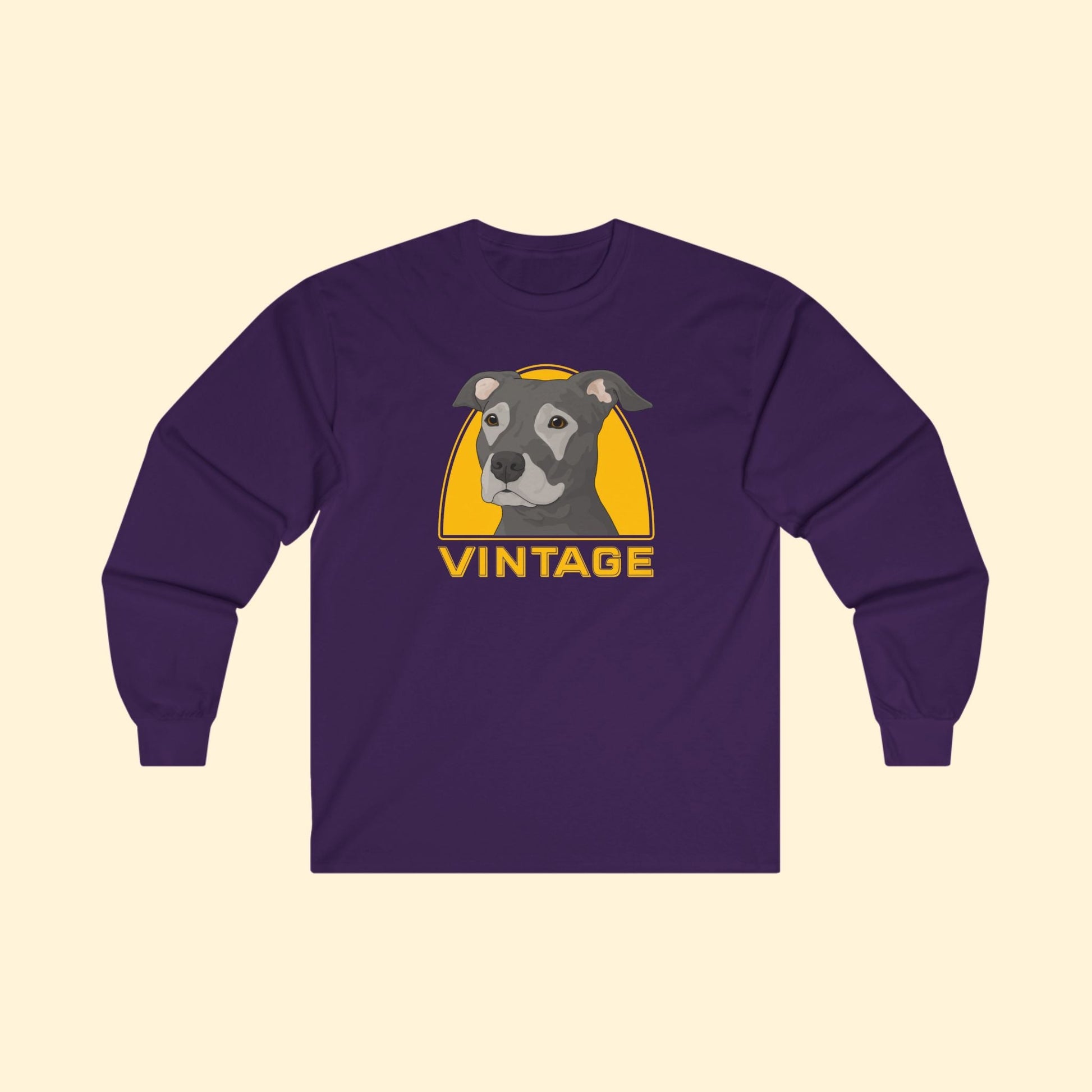 Vintage Dog | Long Sleeve Tee - Detezi Designs - 21243000751558304467