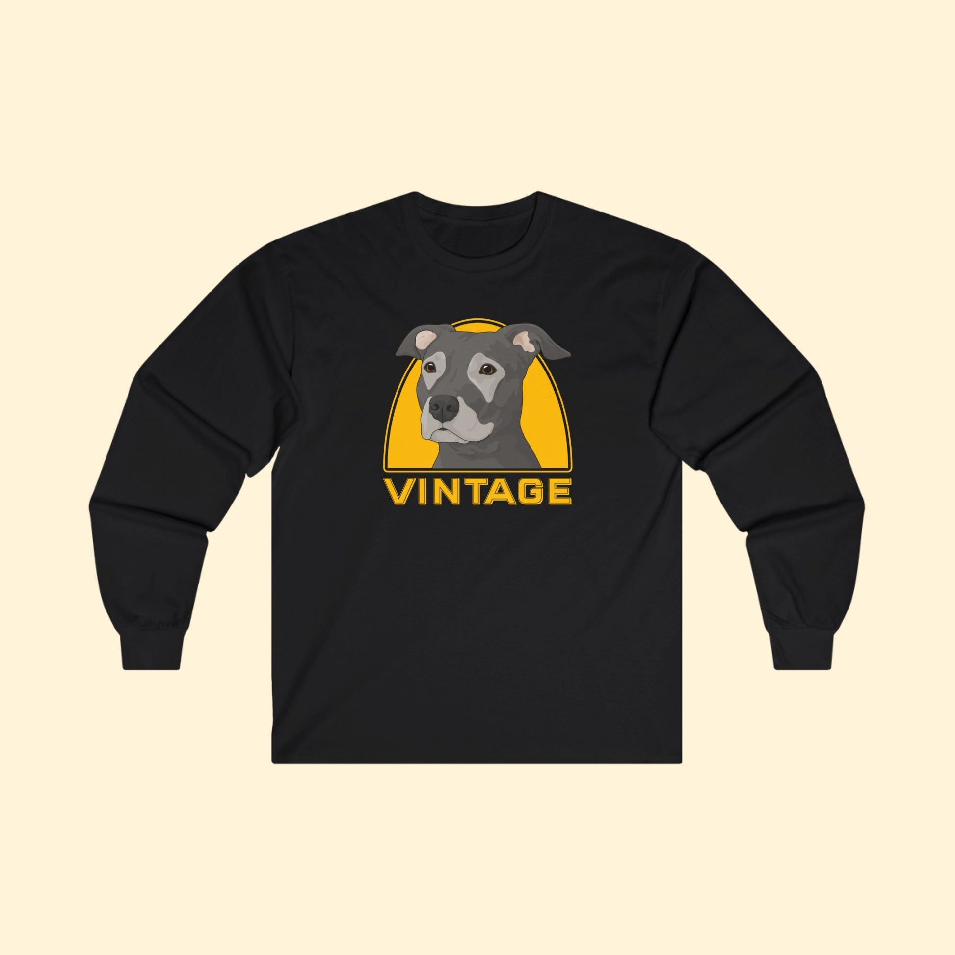 Vintage Dog | Long Sleeve Tee - Detezi Designs - 28811580352012682879