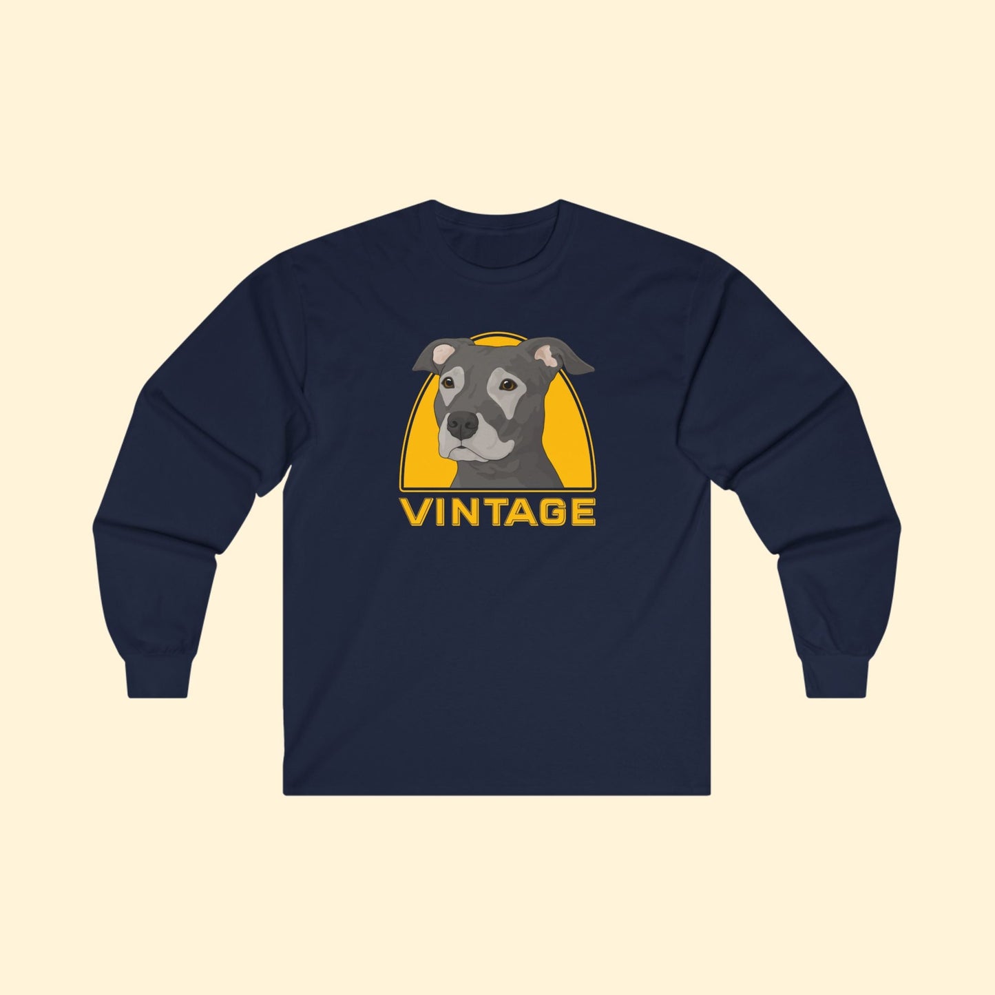 Vintage Dog | Long Sleeve Tee - Detezi Designs - 31905741450851933874