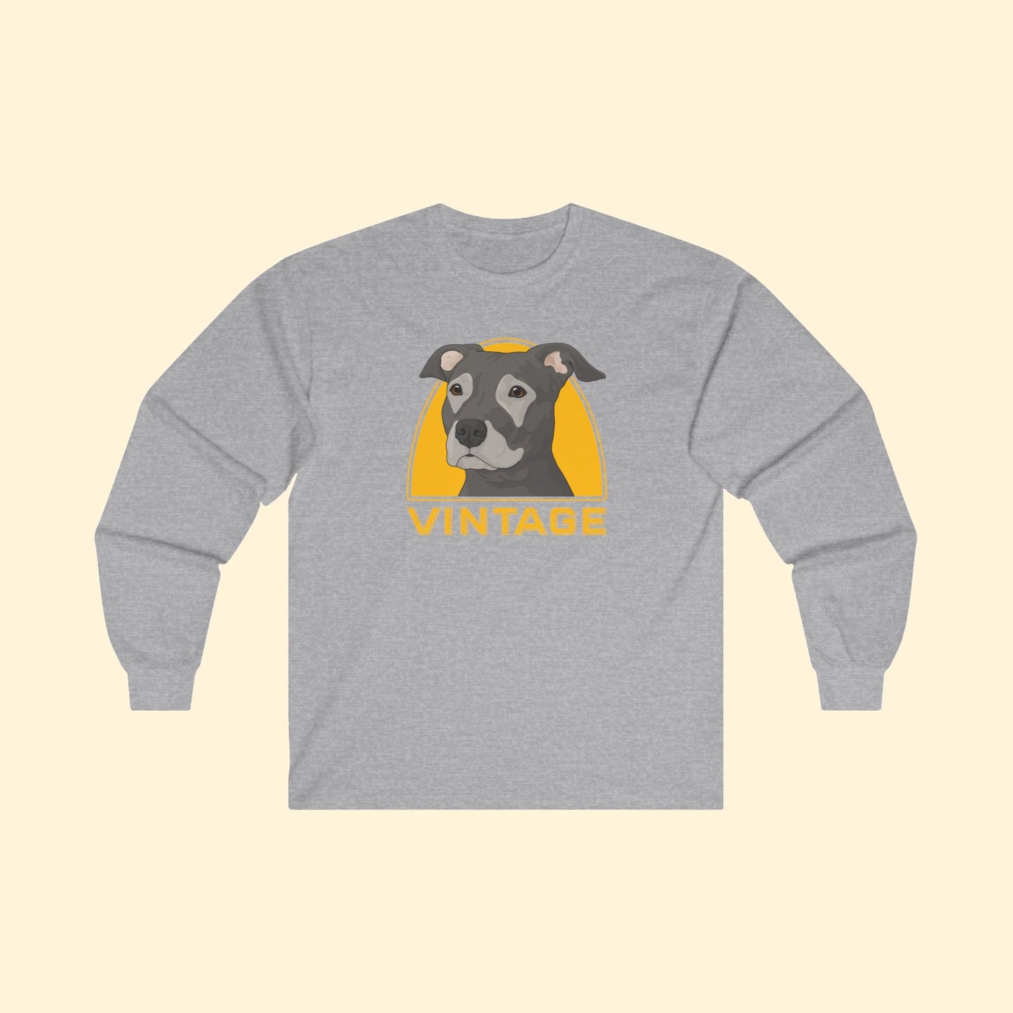 Vintage Dog | Long Sleeve Tee - Detezi Designs - 32440607521031425008