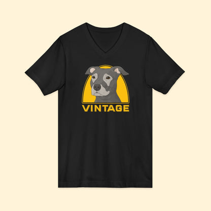 Vintage Dog | Unisex V - Neck Tee - Detezi Designs - 24753950590032333117