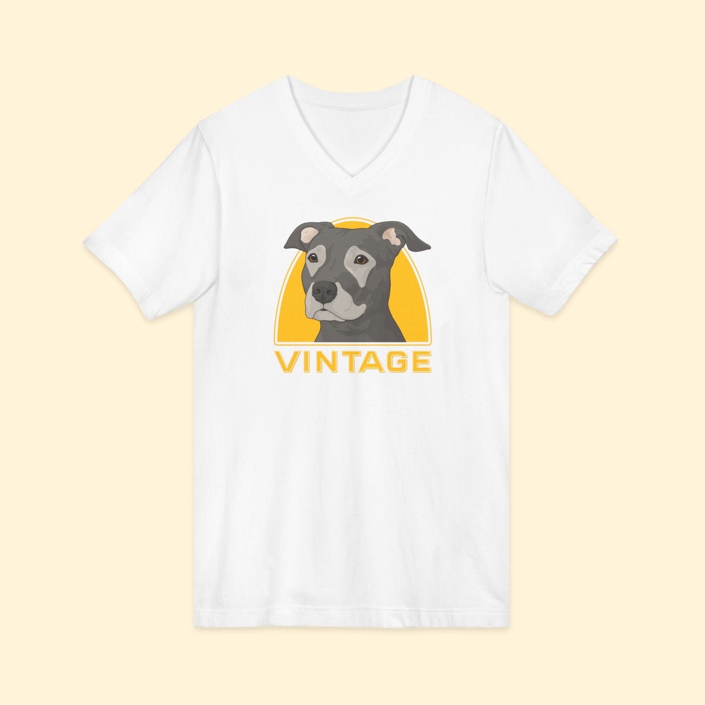 Vintage Dog | Unisex V - Neck Tee - Detezi Designs - 27261555808481321810