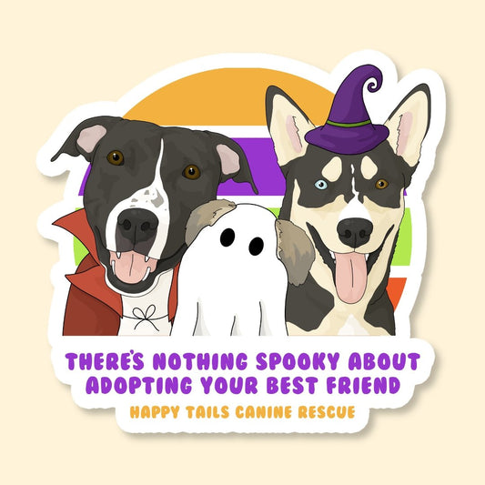 Vinyl Sticker | FUNDRAISER | Happy Tails Canine Rescue | Halloween - Detezi Designs-