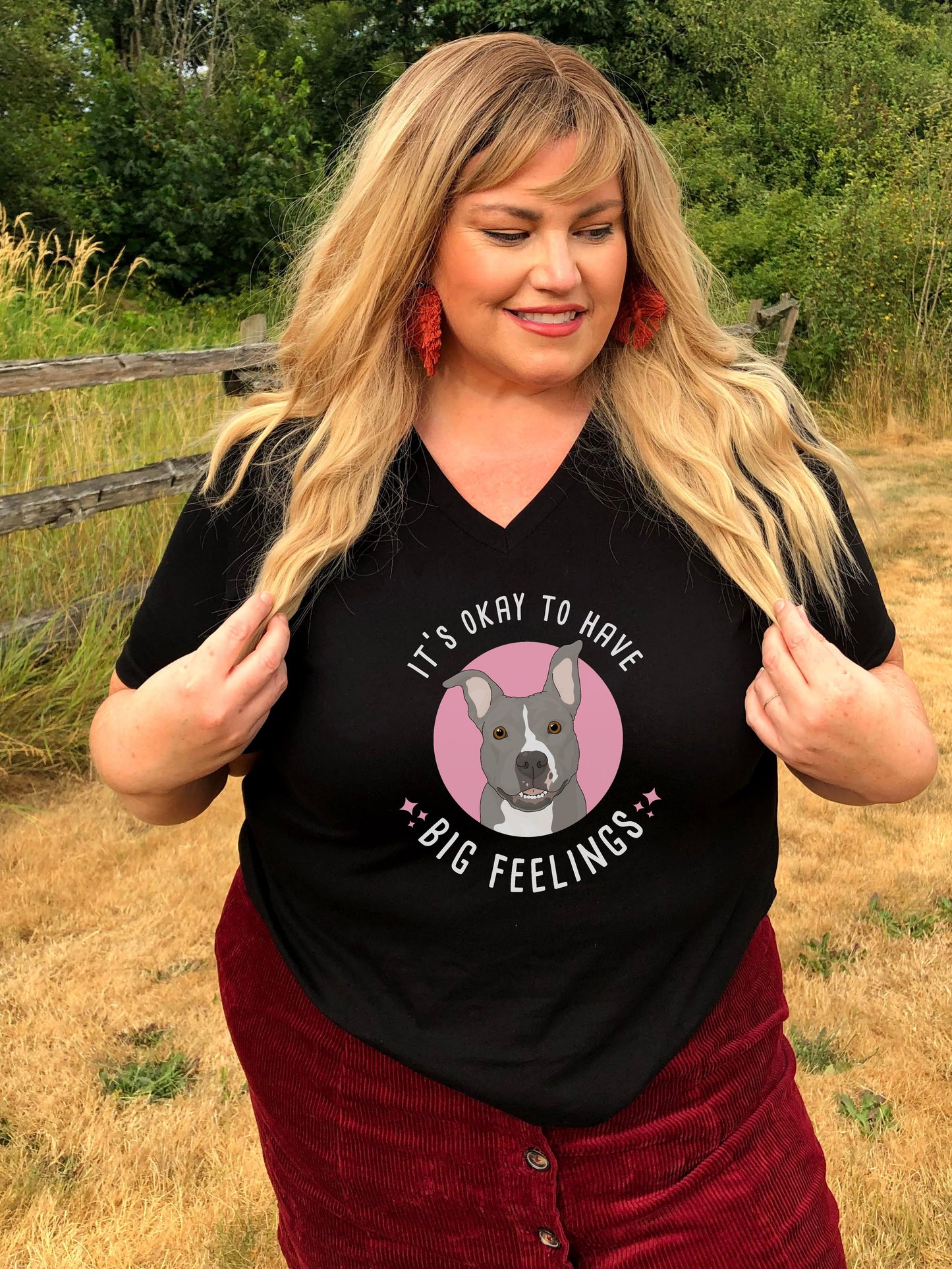 Unisex V-Neck Tee | FUNDRAISER | Friends of City Dogs Cleveland