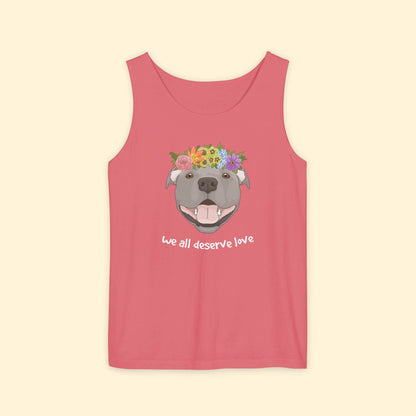 We All Deserve Love | Comfort Colors Tank Top - Detezi Designs - 16507347703451135670