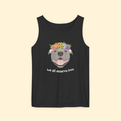 We All Deserve Love | Comfort Colors Tank Top - Detezi Designs - 26640468921822375719