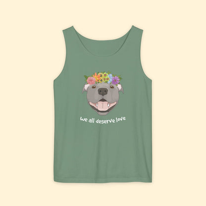 We All Deserve Love | Comfort Colors Tank Top - Detezi Designs - 29254688966296124788