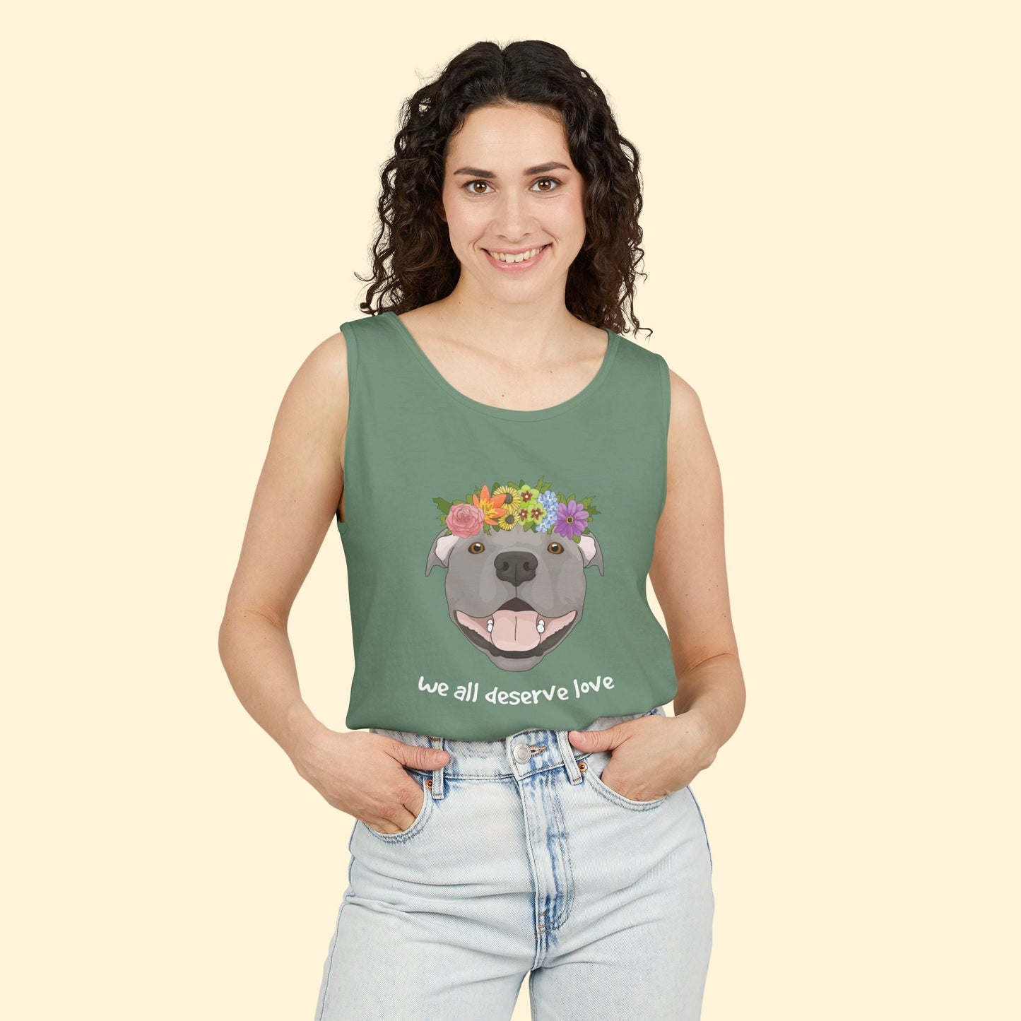 We All Deserve Love | Comfort Colors Tank Top - Detezi Designs - 33735505097296043388