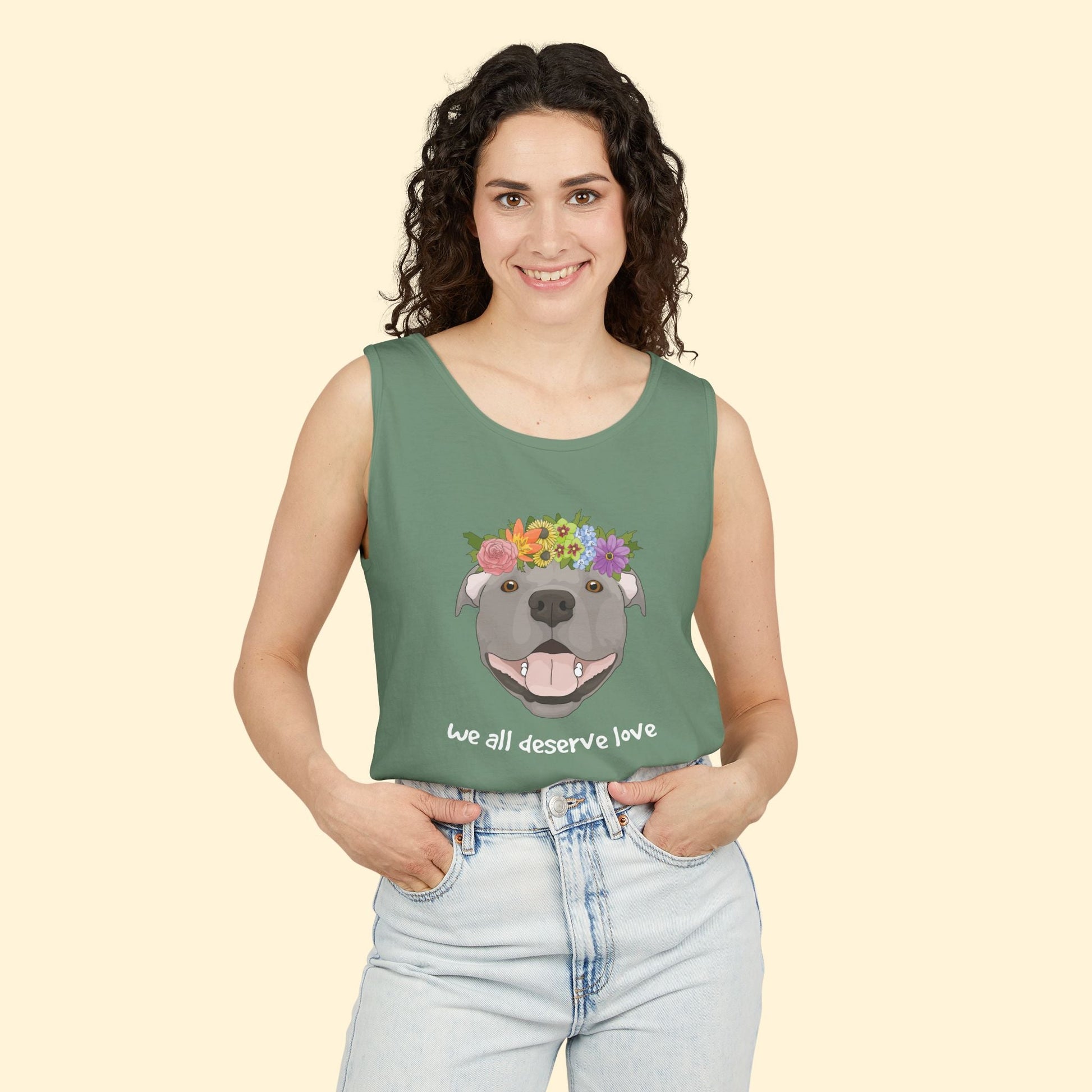 We All Deserve Love | Comfort Colors Tank Top - Detezi Designs - 33735505097296043388
