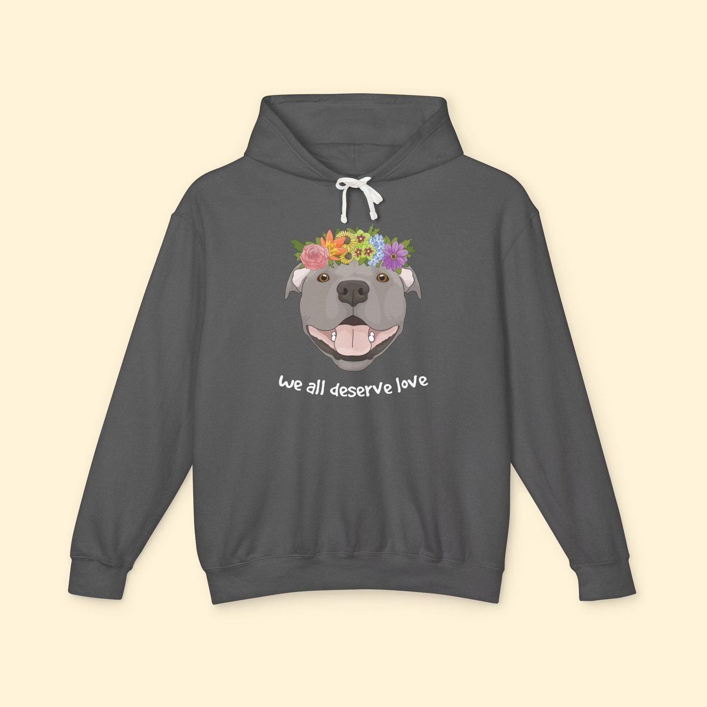 We All Deserve Love | Lightweight Comfort Colors Hooded Sweatshirt - Detezi Designs - 38153349904588186805