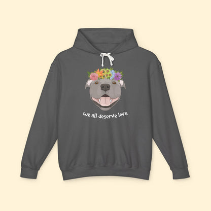 We All Deserve Love | Lightweight Comfort Colors Hooded Sweatshirt - Detezi Designs - 38153349904588186805