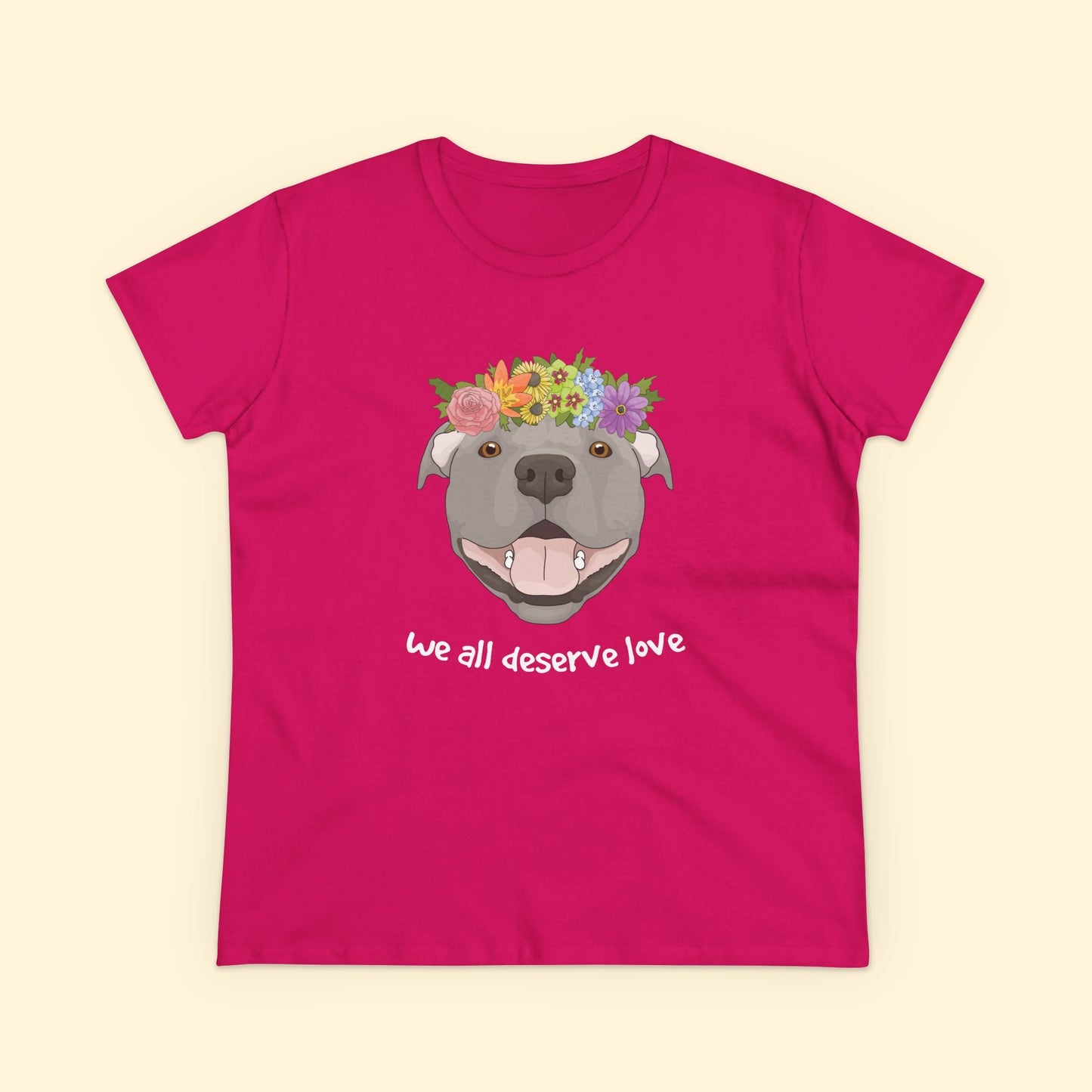 We All Deserve Love | Women's Midweight Cotton Tee - Detezi Designs - 10224720954369121388