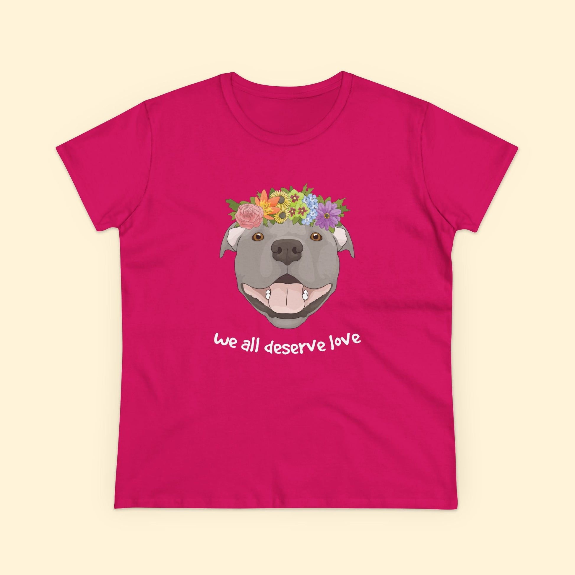 We All Deserve Love | Women's Midweight Cotton Tee - Detezi Designs - 10224720954369121388