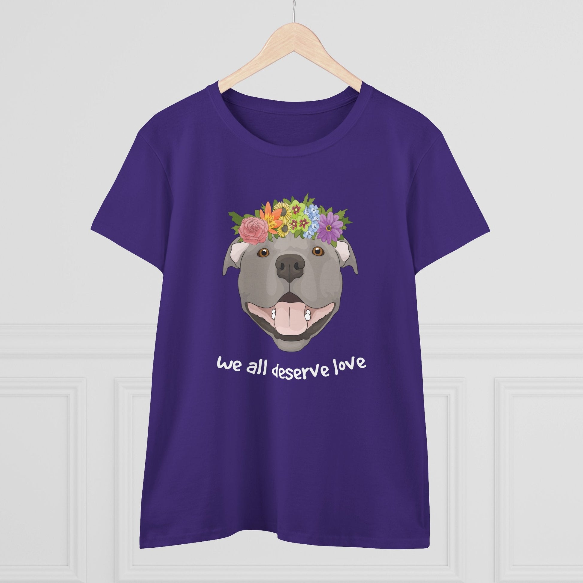We All Deserve Love | Women's Midweight Cotton Tee - Detezi Designs - 13585111490432132006