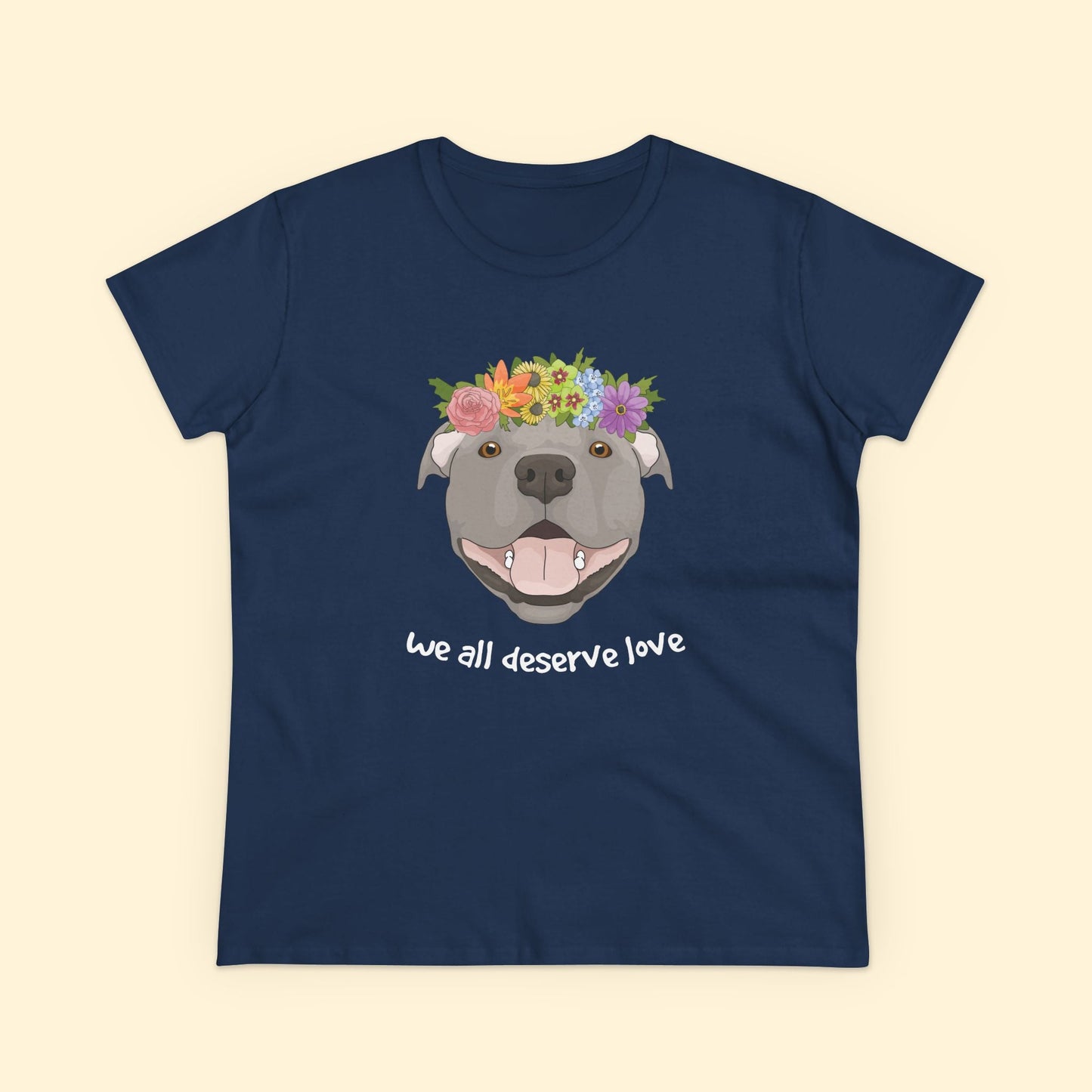 We All Deserve Love | Women's Midweight Cotton Tee - Detezi Designs - 13585111490432132006
