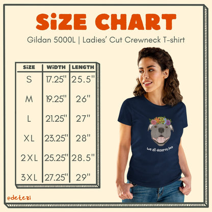 We All Deserve Love | Women's Midweight Cotton Tee - Detezi Designs - 13585111490432132006