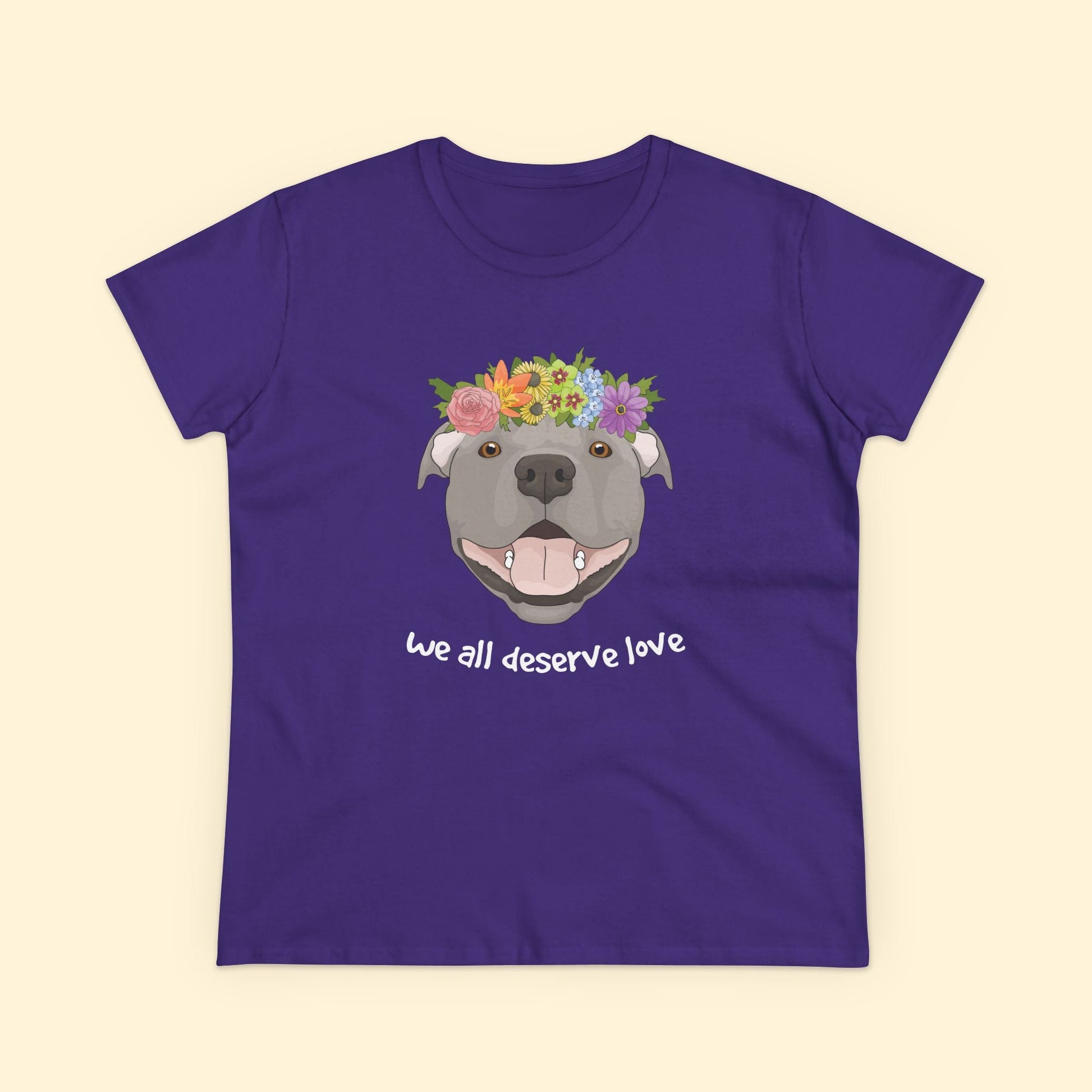 We All Deserve Love | Women's Midweight Cotton Tee - Detezi Designs - 76849930432464149219