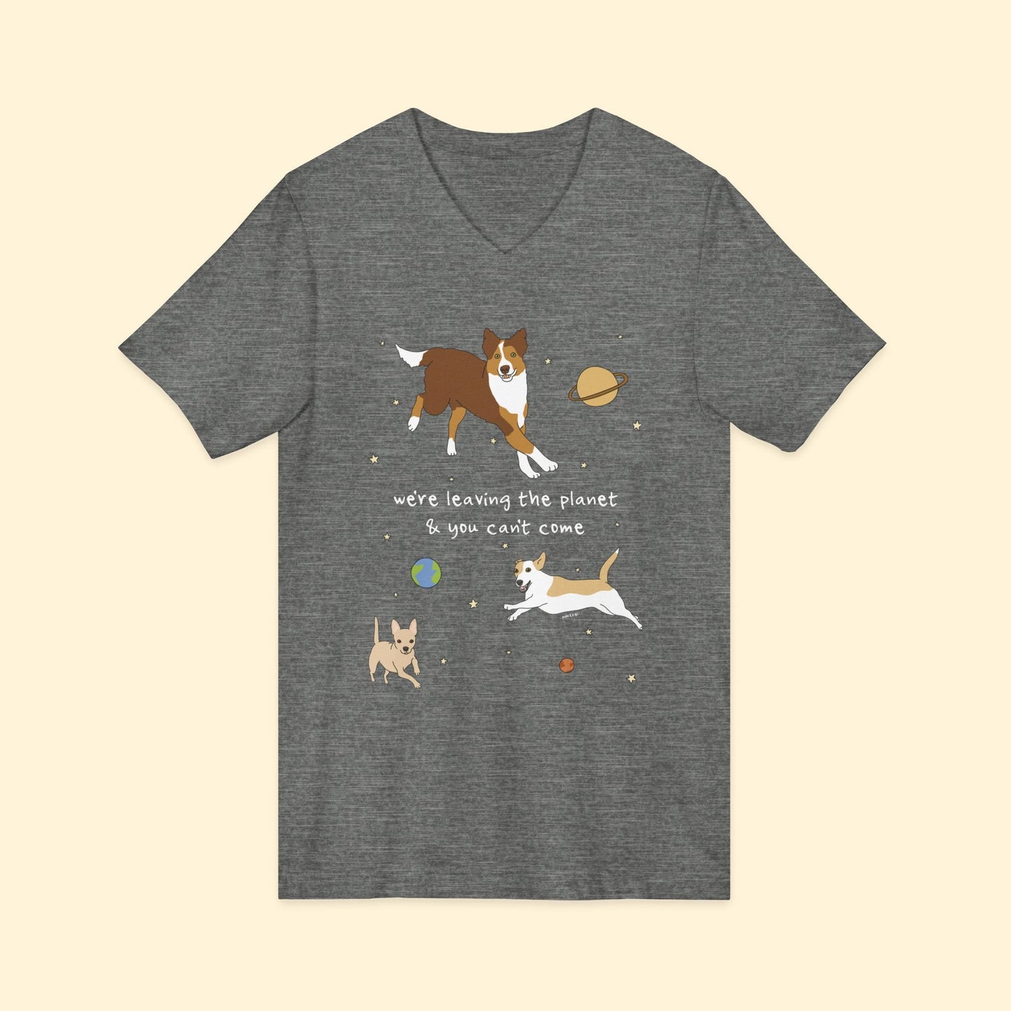 We're Leaving The Planet | Unisex V - Neck Tee - Detezi Designs - 47898963439615585992