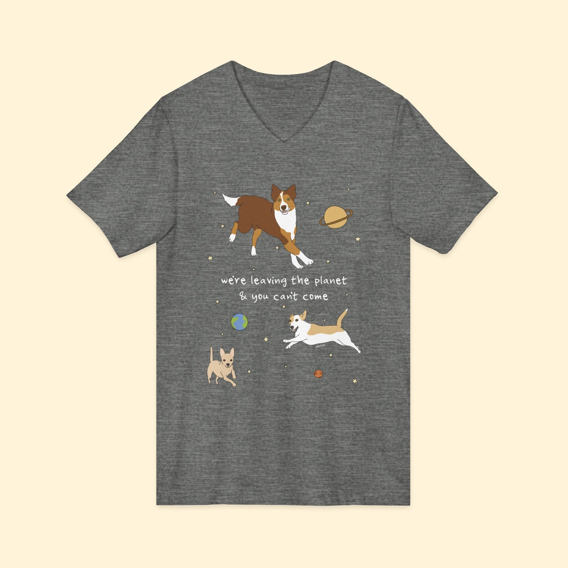 We're Leaving The Planet | Unisex V - Neck Tee - Detezi Designs - 47898963439615585992