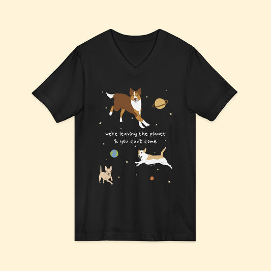 We're Leaving The Planet | Unisex V - Neck Tee - Detezi Designs - 52704044987855046948