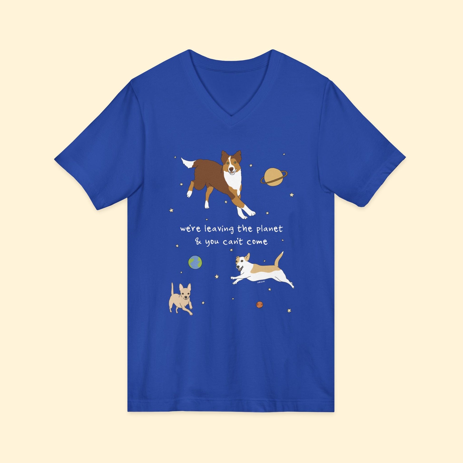 We're Leaving The Planet | Unisex V - Neck Tee - Detezi Designs - 84059713244791232006
