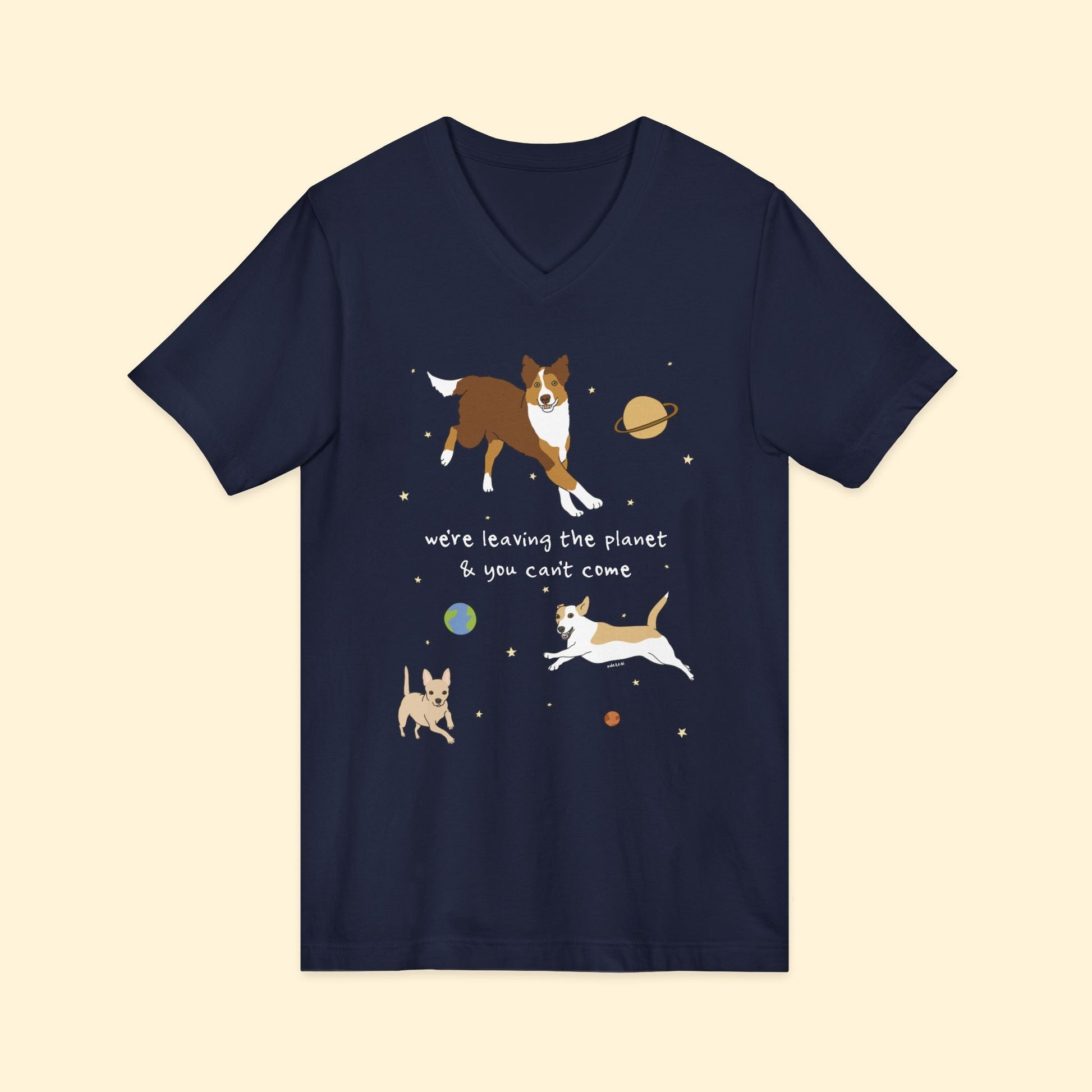 We're Leaving The Planet | Unisex V - Neck Tee - Detezi Designs - 86173123647166884284