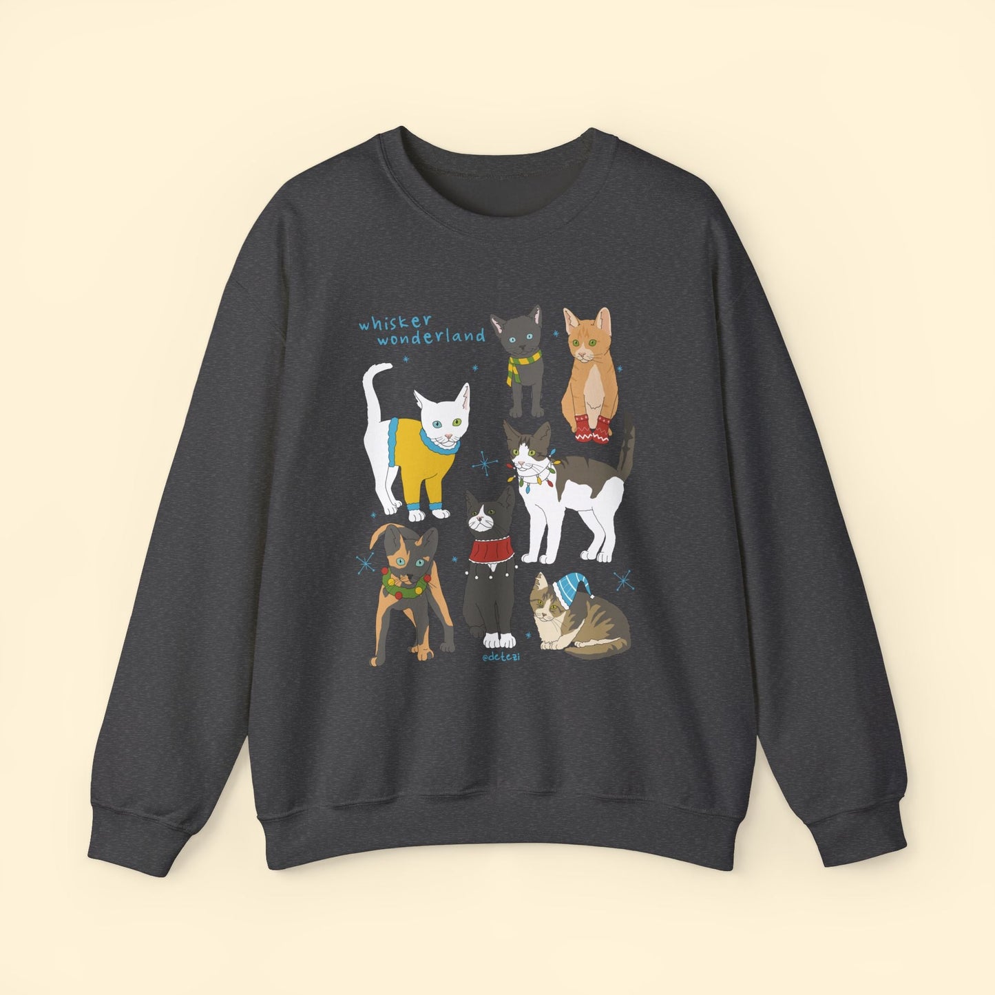 Whisker Wonderland | Crewneck Sweatshirt - Detezi Designs - 15274190378403448978