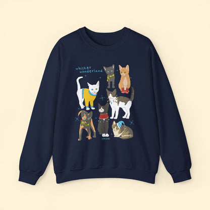 Whisker Wonderland | Crewneck Sweatshirt - Detezi Designs - 25777817049538365789