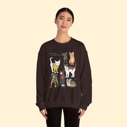 Whisker Wonderland | Crewneck Sweatshirt - Detezi Designs - 65443623689127432126