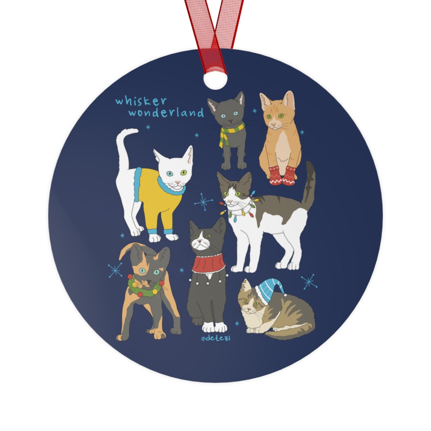 Whisker Wonderland | Holiday Ornament - Detezi Designs - 65224275650249921356