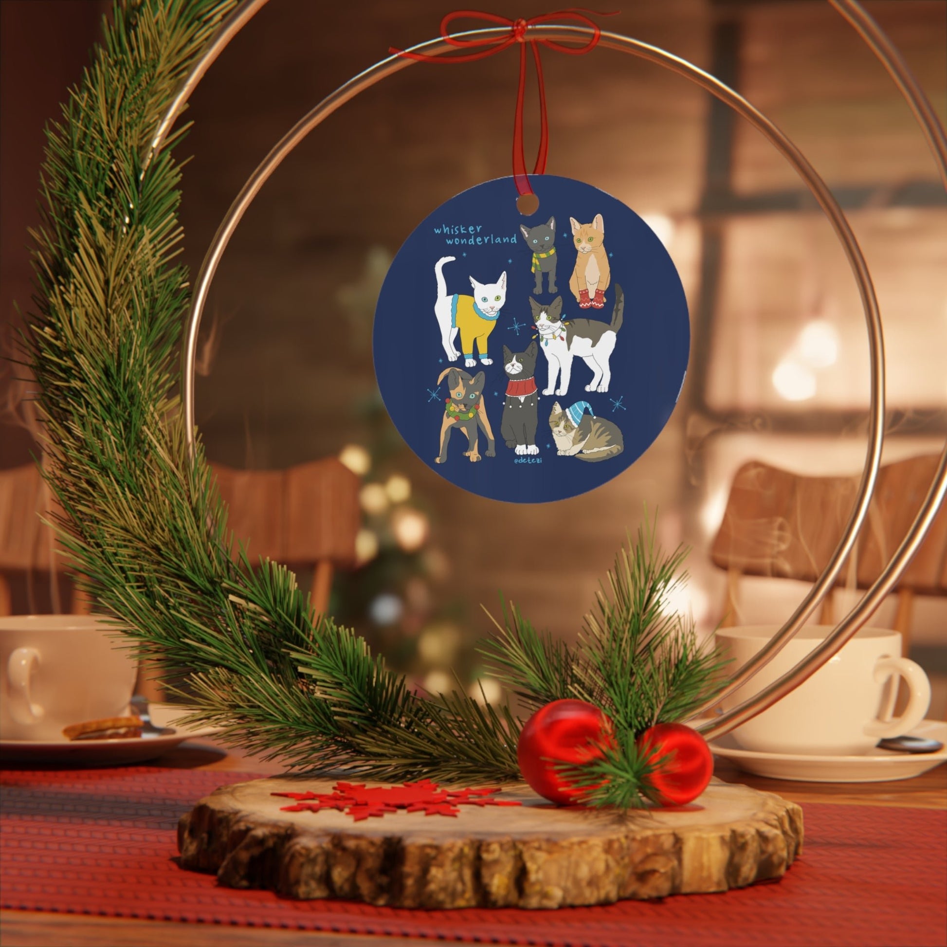 Whisker Wonderland | Holiday Ornament - Detezi Designs - 65224275650249921356