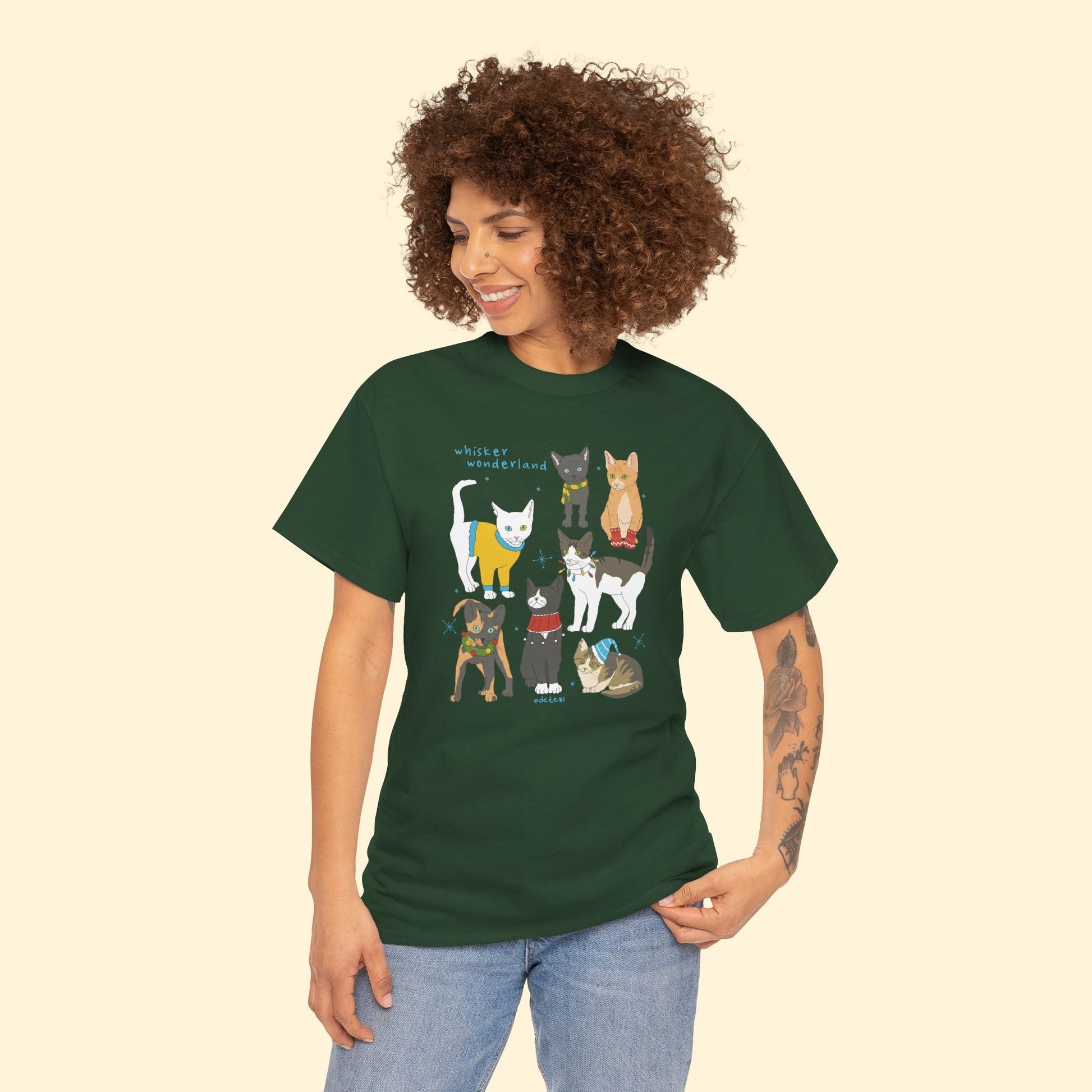 Whisker Wonderland | T-shirt - Detezi Designs - 16573444950604998966