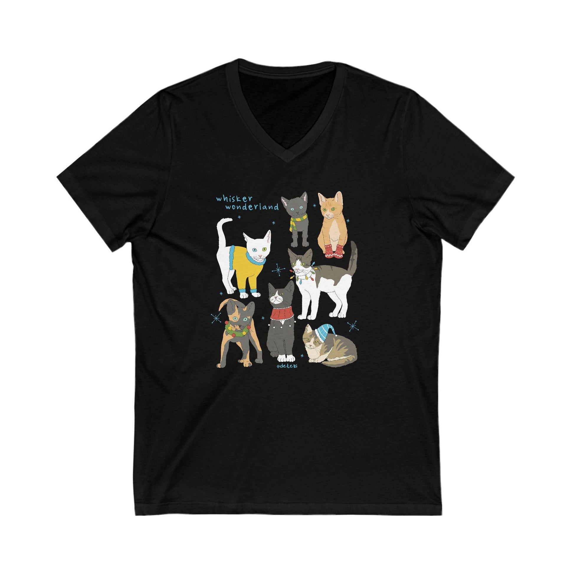 Whisker Wonderland | Unisex V - Neck Tee - Detezi Designs - 23108152148870456043