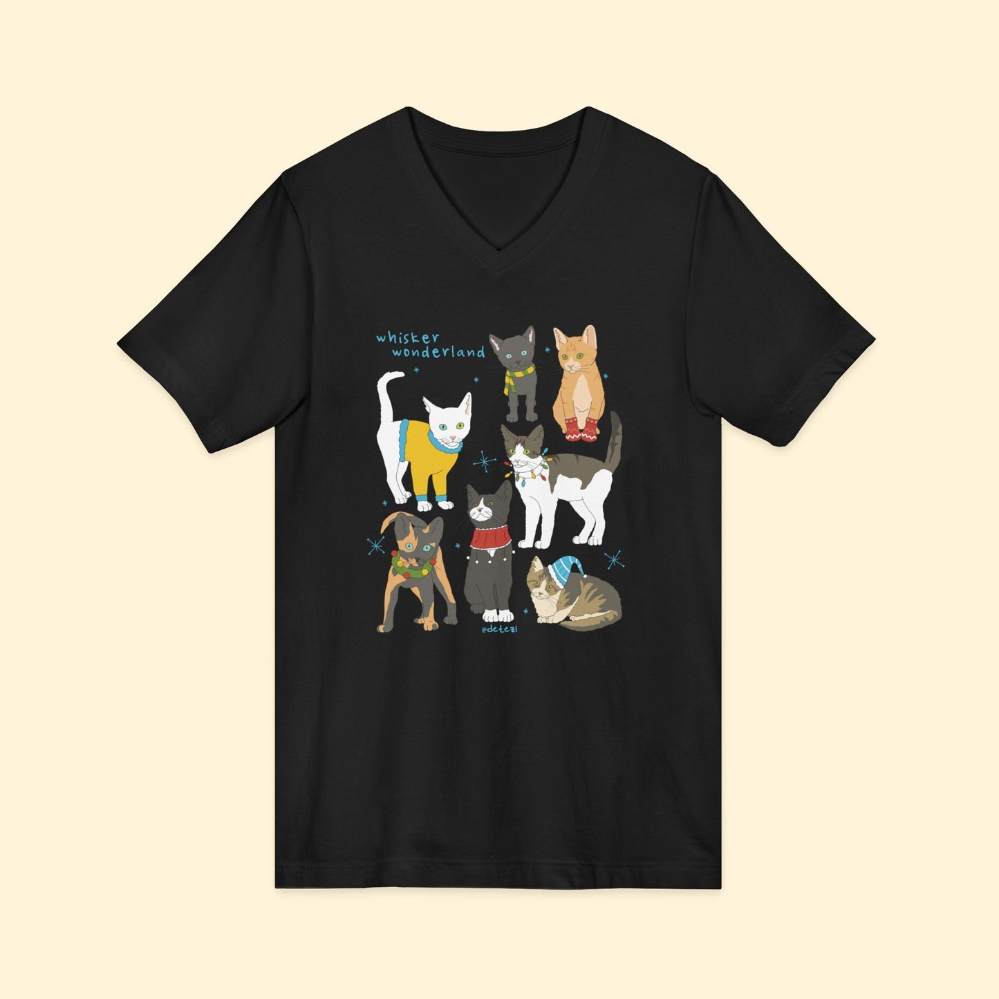 Whisker Wonderland | Unisex V - Neck Tee - Detezi Designs - 23108152148870456043