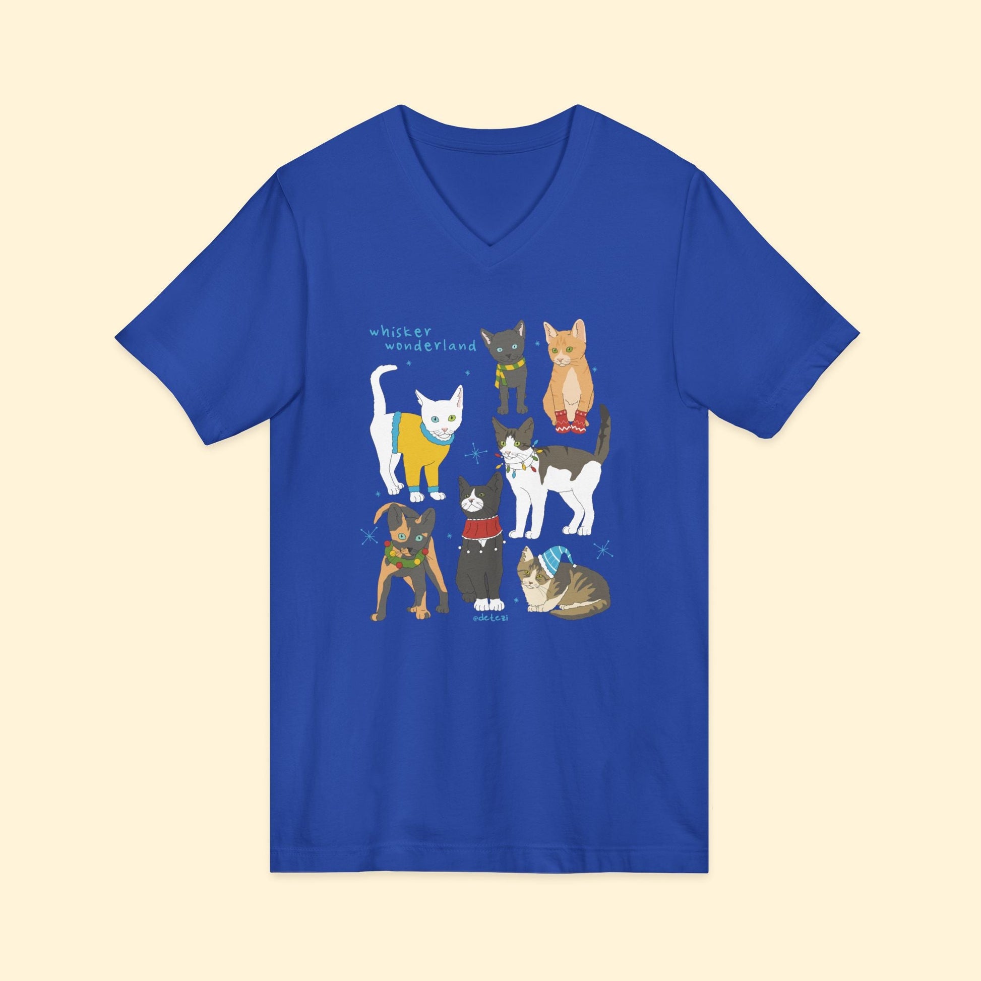 Whisker Wonderland | Unisex V - Neck Tee - Detezi Designs - 29705240138081120369