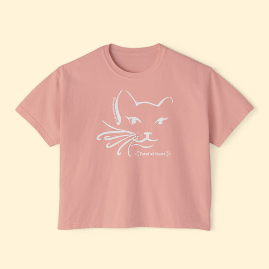 Whiskers | FUNDRAISER for Feral At Heart | Comfort Colors Boxy Tee - Detezi Designs - 22718488653797530169