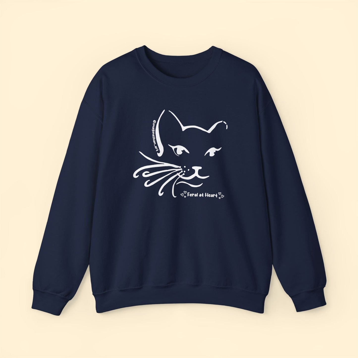 Whiskers | FUNDRAISER for Feral At Heart | Crewneck Sweatshirt - Detezi Designs - 13440720436974818130