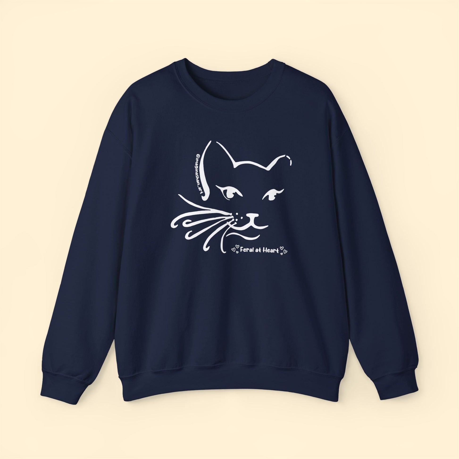Whiskers | FUNDRAISER for Feral At Heart | Crewneck Sweatshirt - Detezi Designs - 13440720436974818130