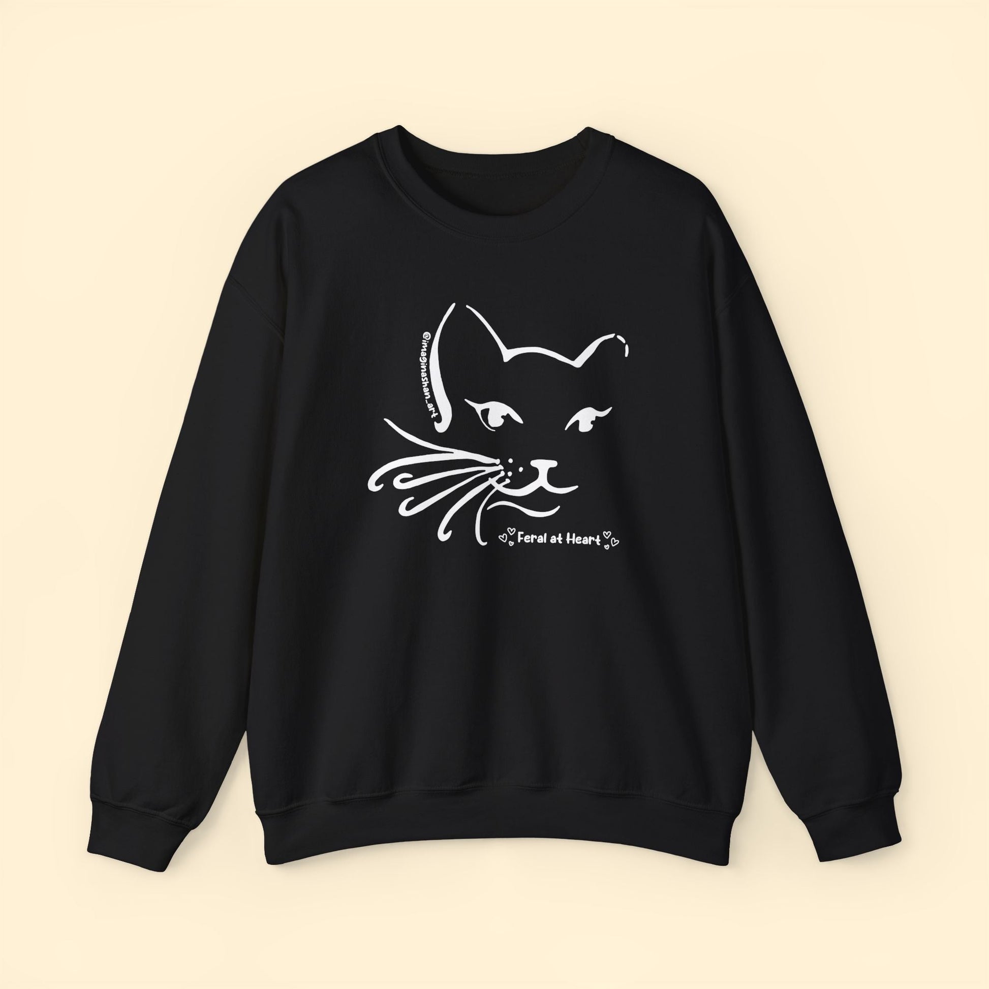Whiskers | FUNDRAISER for Feral At Heart | Crewneck Sweatshirt - Detezi Designs - 14134815698544542683
