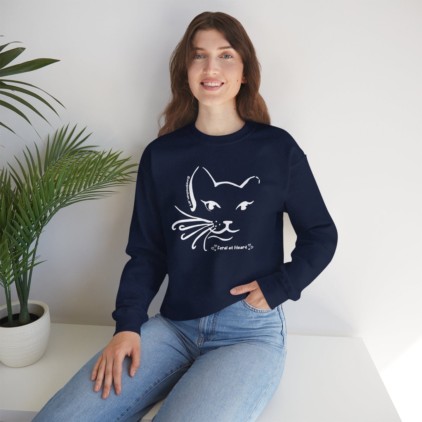 Whiskers | FUNDRAISER for Feral At Heart | Crewneck Sweatshirt - Detezi Designs - 14134815698544542683