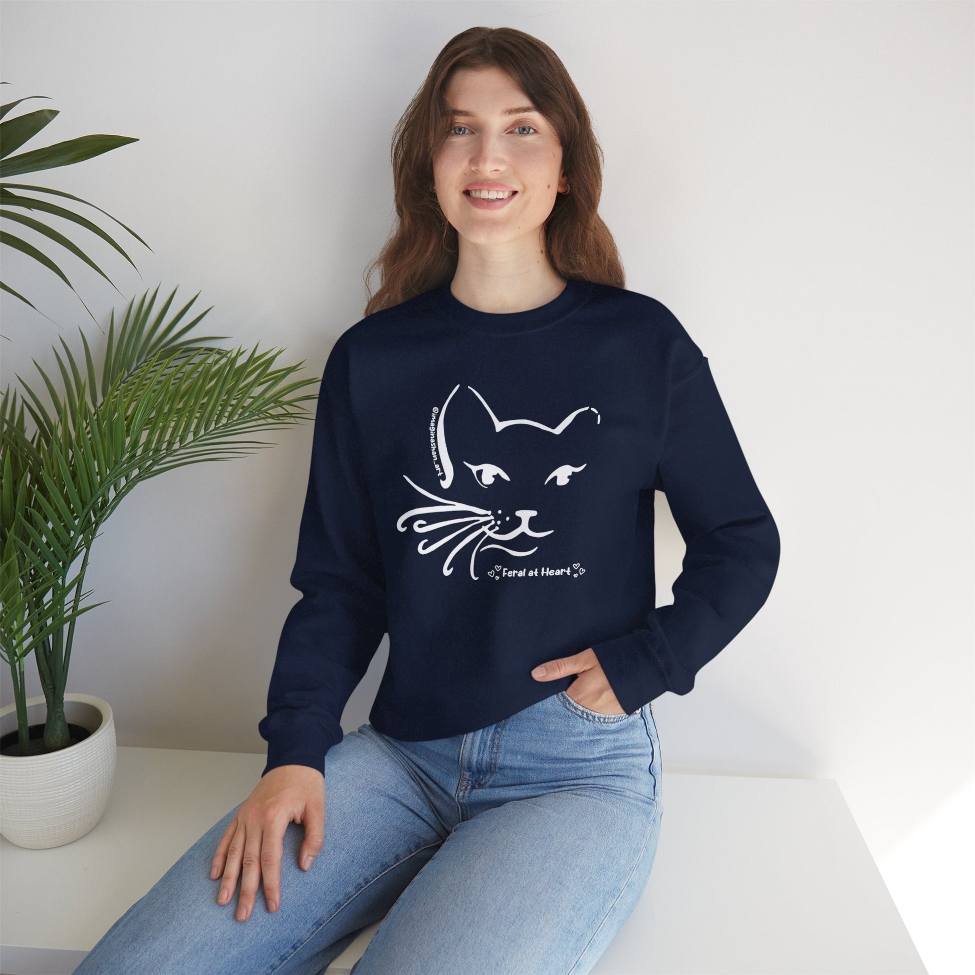 Whiskers | FUNDRAISER for Feral At Heart | Crewneck Sweatshirt - Detezi Designs - 14134815698544542683