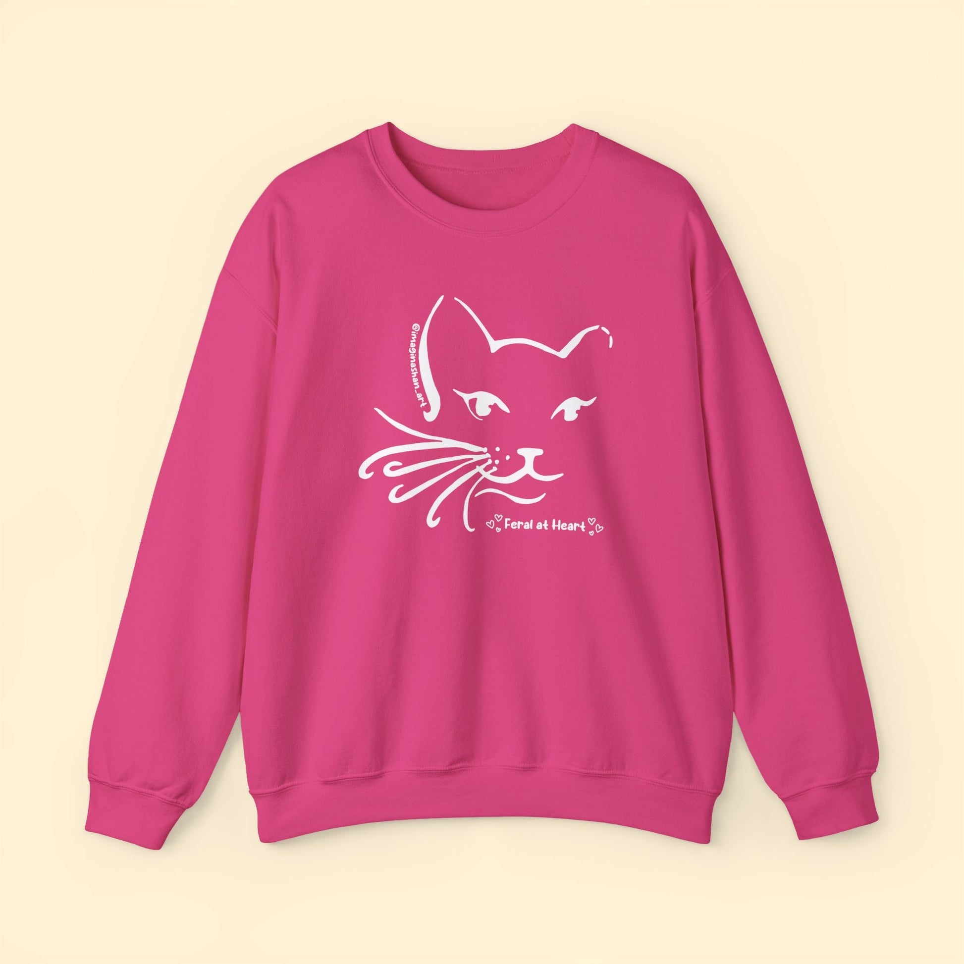 Whiskers | FUNDRAISER for Feral At Heart | Crewneck Sweatshirt - Detezi Designs - 18201213790233701835