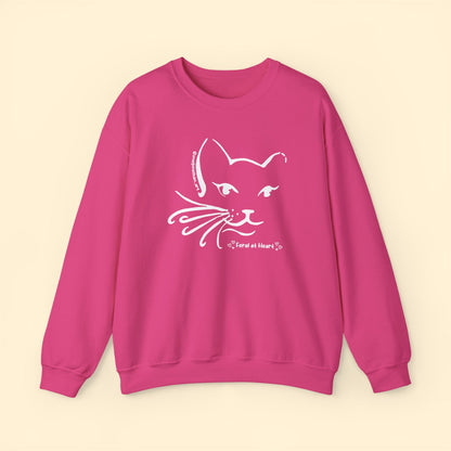 Whiskers | FUNDRAISER for Feral At Heart | Crewneck Sweatshirt - Detezi Designs - 18201213790233701835